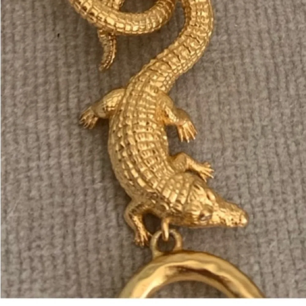 JULIE VOS  • RARE Alligator Link Statement Necklace